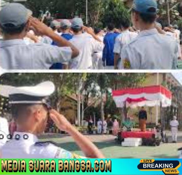 SMKN I Glagah Banyuwangi Peringati Hari Kesaktian Pancasila Dengan Menggelar Upacara Bendera Di Halaman Sekolahan.