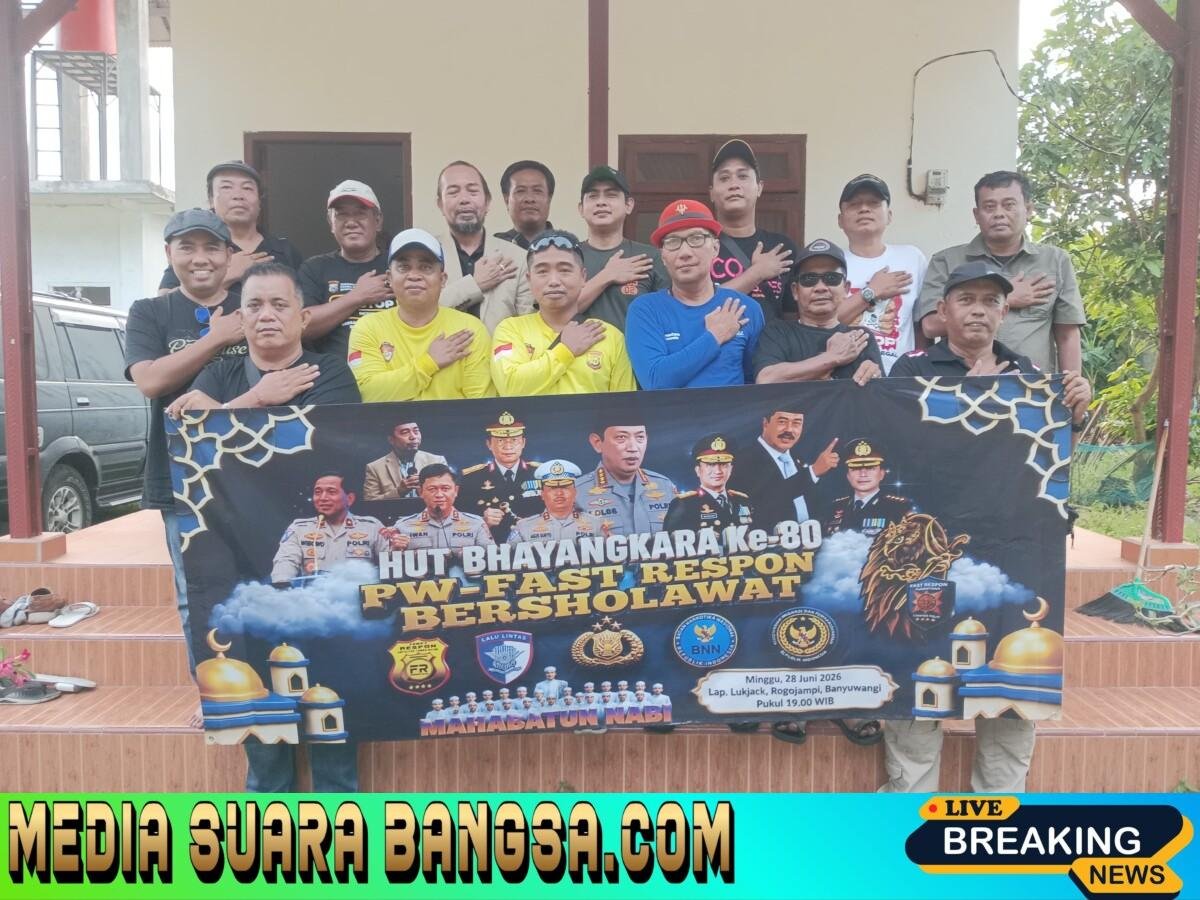 HUT BHAYANGKARA ke-80, Fast Respon Nusantara Persatuan Wartawan Counter Polri Menggelar  Sholawat Akbar di Banyuwangi