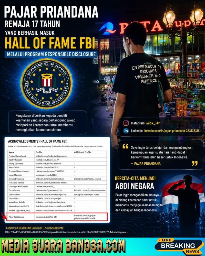 “Pajar Priandana : Remaja Berbakat Indonesia yang Menaklukkan Hall of Fame FBI”