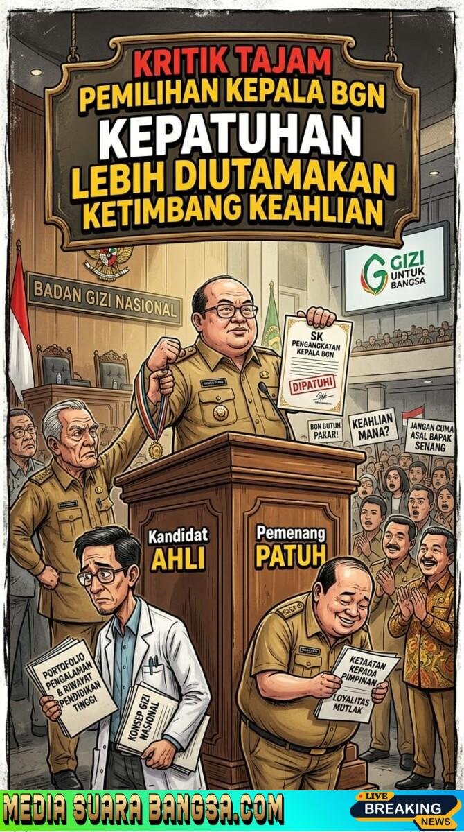 Kritik Tajam Pemilihan Kepala BGN Kepatuhan Lebih Diutamakan ketimbang Keahlian