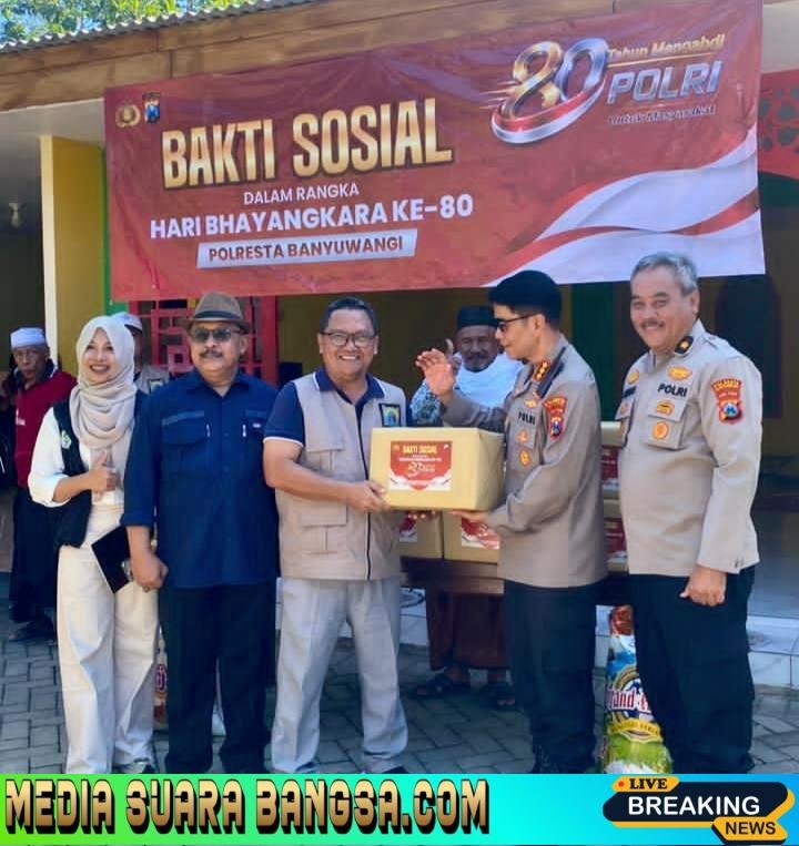 Jelang Hari Bhayangkara ke-80, Kapolresta Banyuwangi Salurkan Baksos untuk Panti Jompo Sahabat Lansia