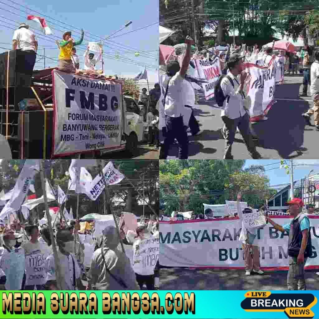 Ribuan Massa FMBG Datangi Kantor Pemkab dan DPRD Banyuwangi, Sampaikan Dukungan terhadap Program MBG