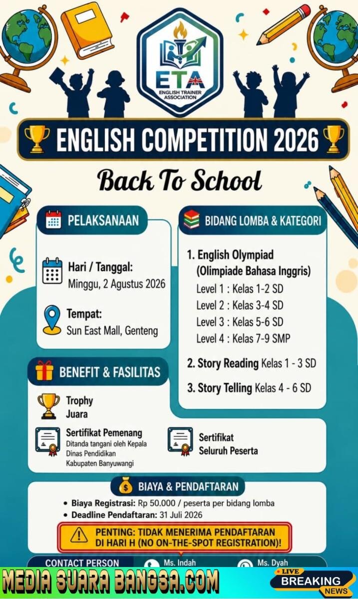 Miss Indah Ajak Pelajar Banyuwangi Tampil Percaya Diri di English Competition 2026