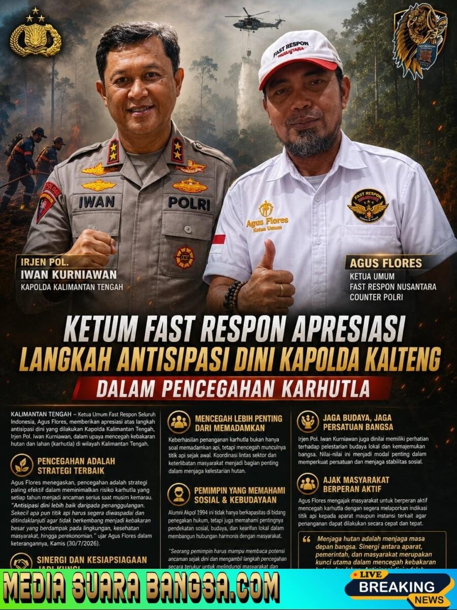 Ketum Fast Respon Apresiasi Langkah Antisipasi Dini Kapolda Kalteng dalam Pencegahan Karhutla