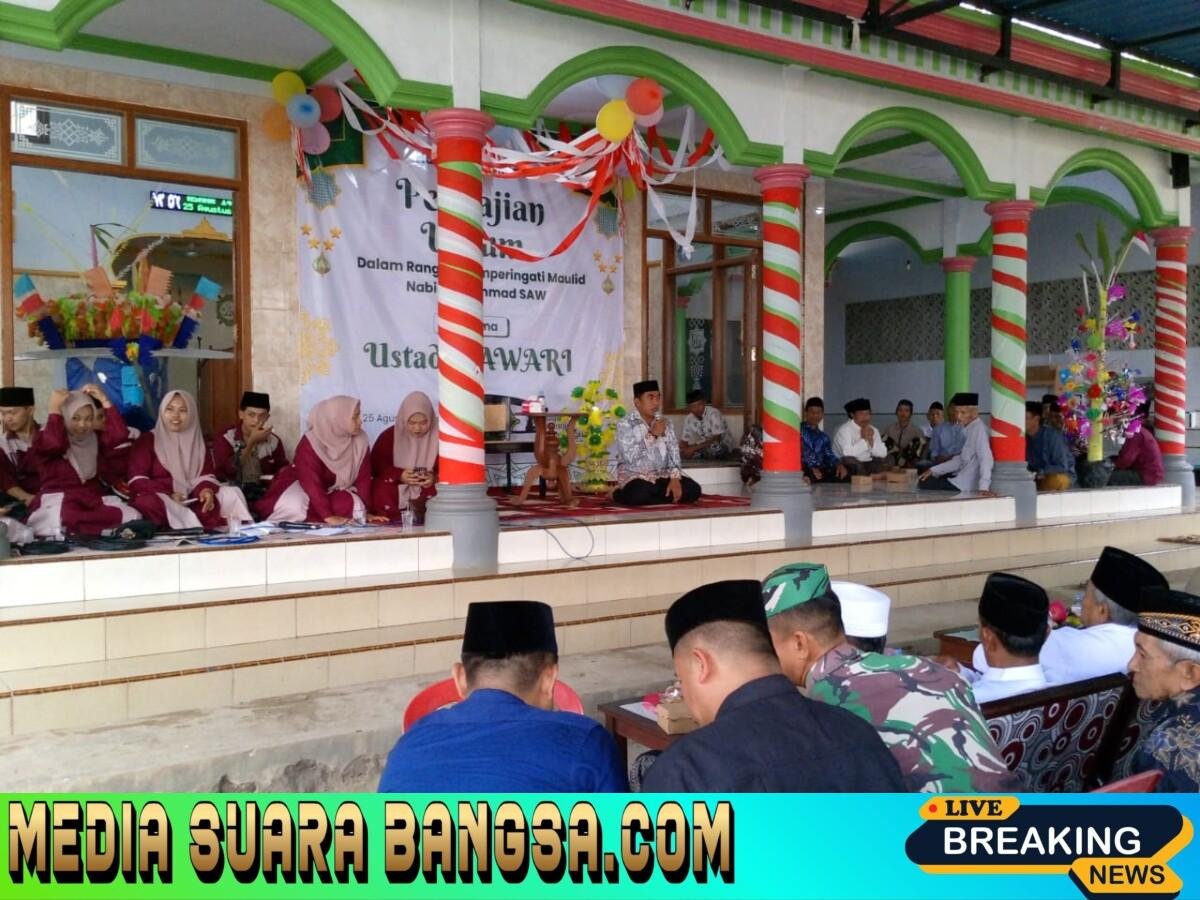 Babinsa Kampunganyar Hadiri Maulid Nabi, Perkuat Kedekatan TNI dengan Warga