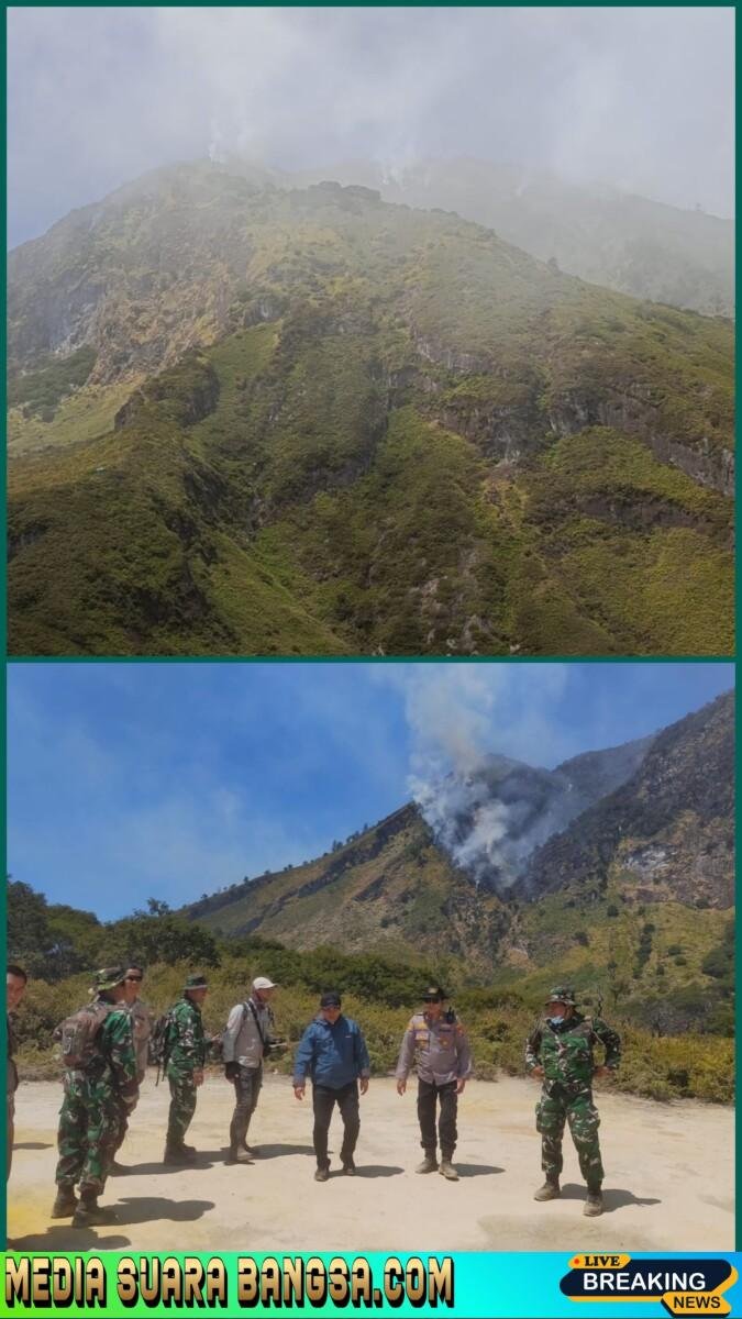 Medan Ekstrem Tak Jadi Penghalang, Anggota TNI Kodim 0825/Banyuwangi Pantau Karhutla di Kawah Ijen