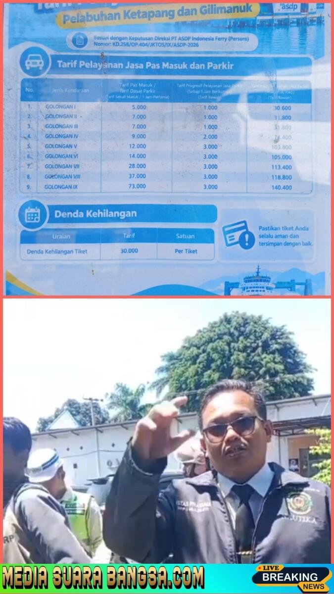 KETUA PW-FRN DPC BANYUWANGI SOROTI TARIF PROGRESIF ASDP   BANYUWANGI 
