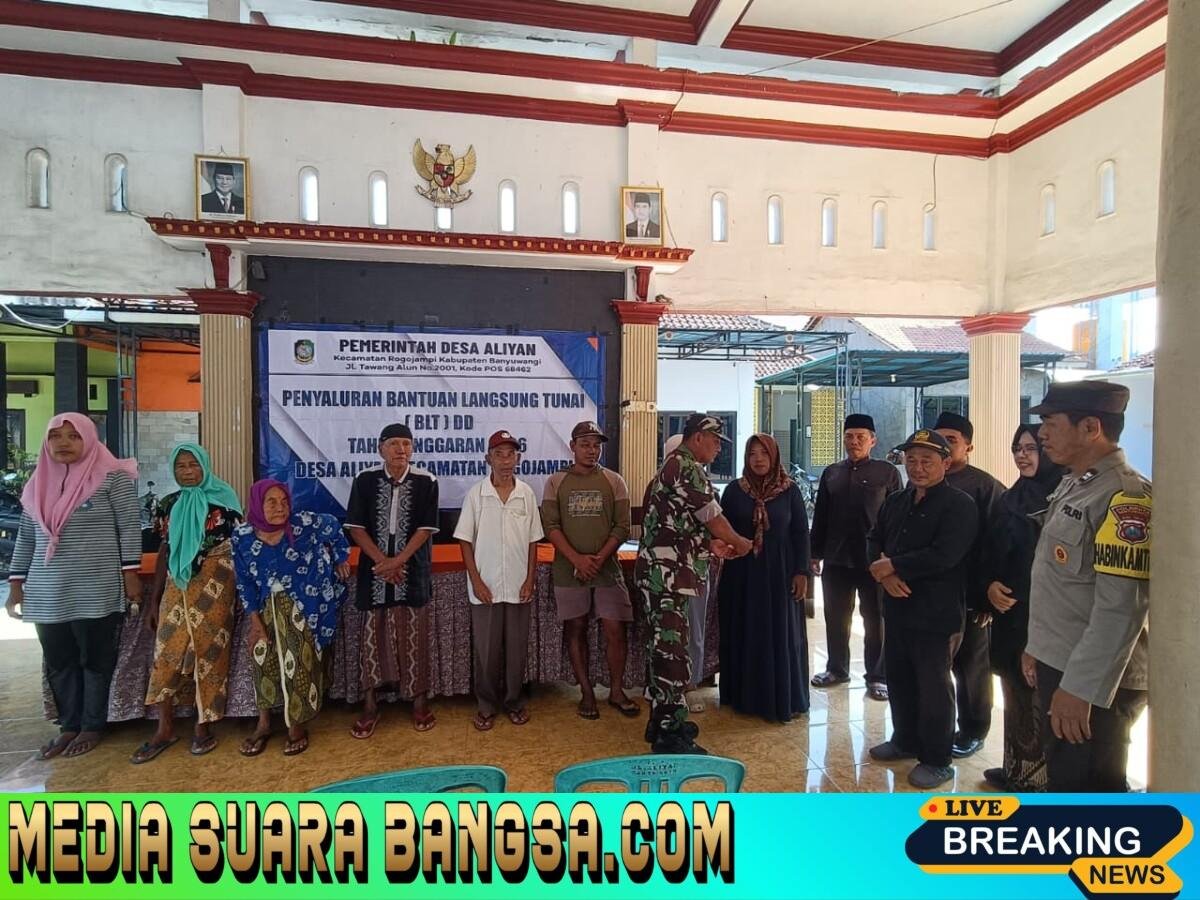 Babinsa Koramil Rogojampi Desa Aliyan Kawal Penyaluran BLT Dana Desa 2026 Tepat Sasaran
