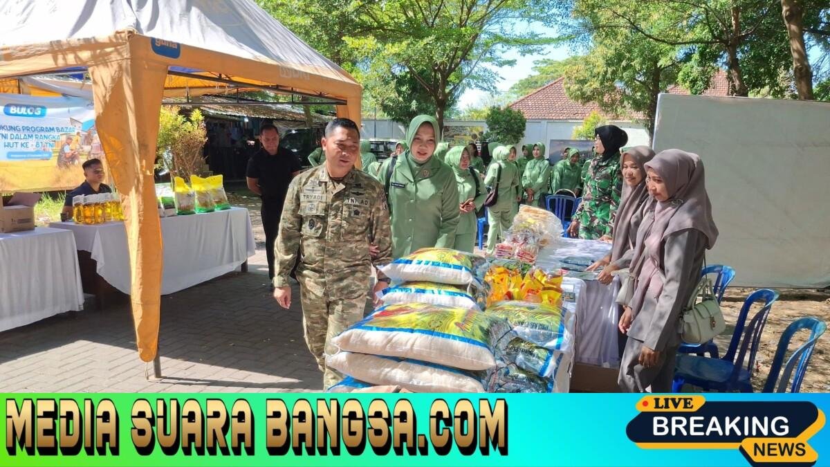 Sambut HUT ke-81 TNI, Kodim 0825/Banyuwangi Gelar Bazar Murah di Pasar Blambangan