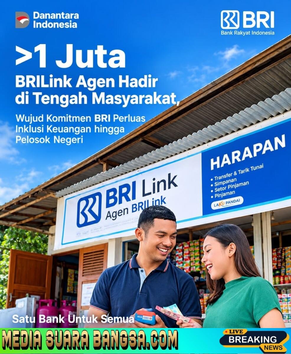 BRI Perkuat Inklusi Keuangan Nasional, Lebih dari 1 Juta Agen BRILink Hadir di Tengah Masyarakat.
