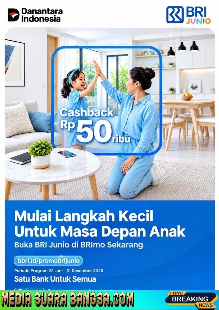 BRI Junio Hadirkan Cashback Rp50 Ribu, Dorong Orang Tua Mulai Siapkan Masa Depan Anak Sejak Dini